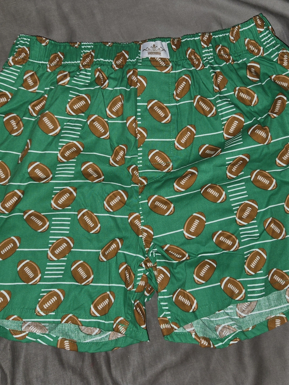 Green Football Print Boxer Shorts
